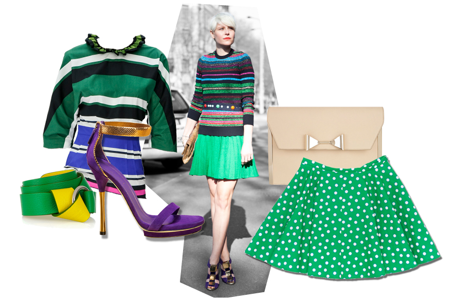 Get the look: Elisa in verde e righe