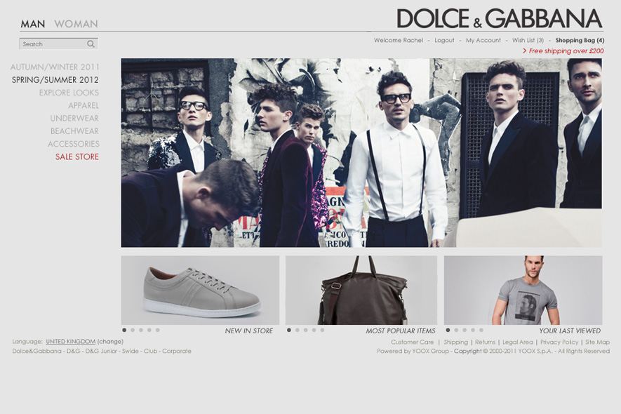 Men’s Screenshot dolcegabbanastore.com