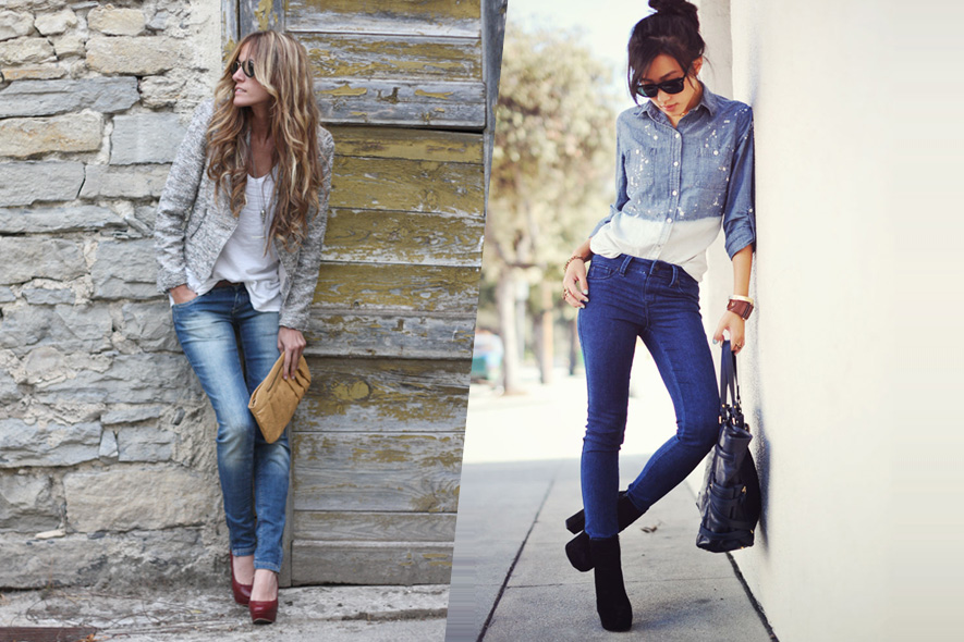 Fashion blogger in denim