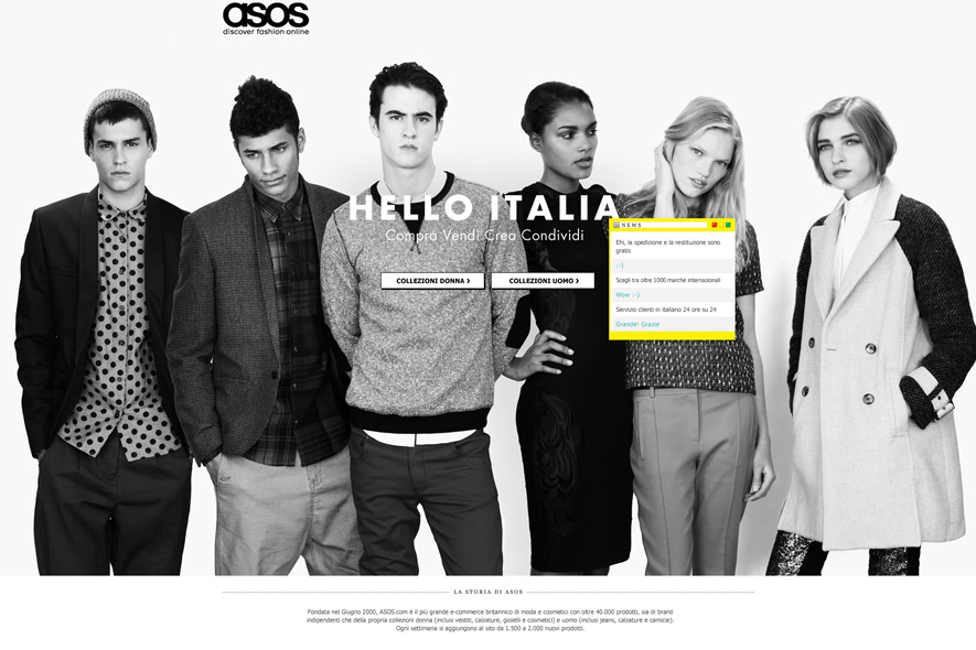 Nasce Asos.it