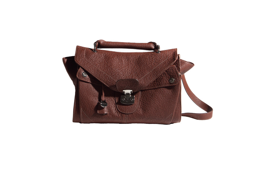 Sac cartable en cuir bubble chataigne