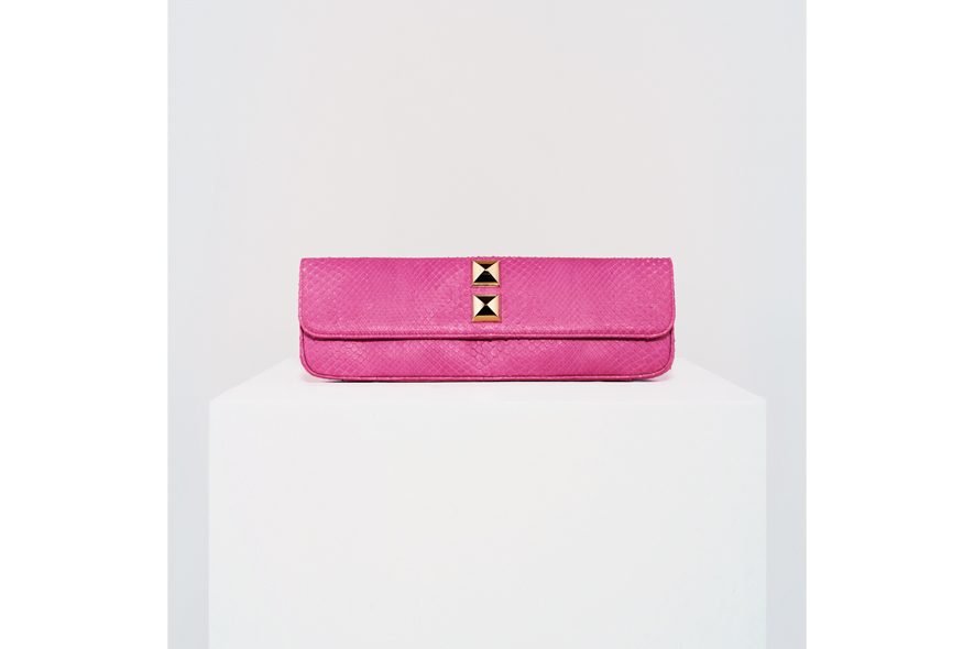 Stark clutch borchie pitone fucsia