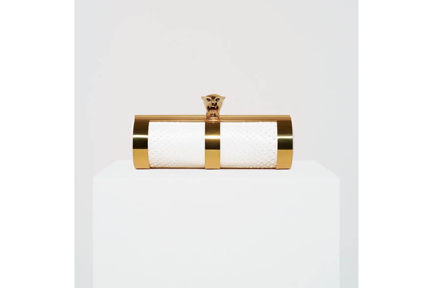Stark clutch pantera bianco
