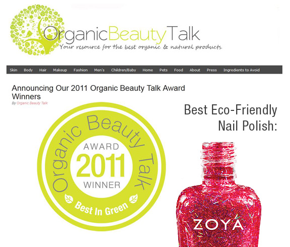 Zoya premiata per lo smalto Eco-friendly