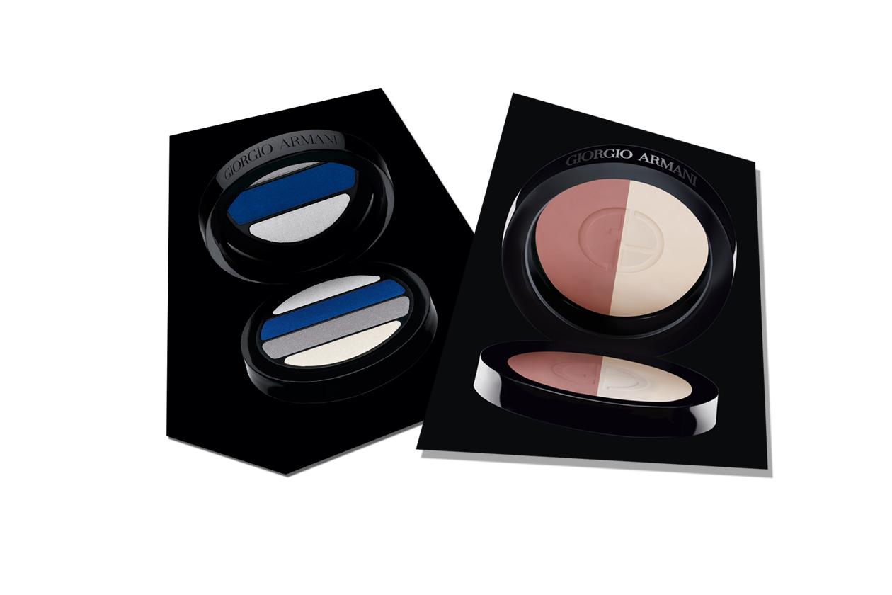 Giorgio Armani punta tutto sul fascino di nuance fredde ed elegantissime come questa palette e il blush