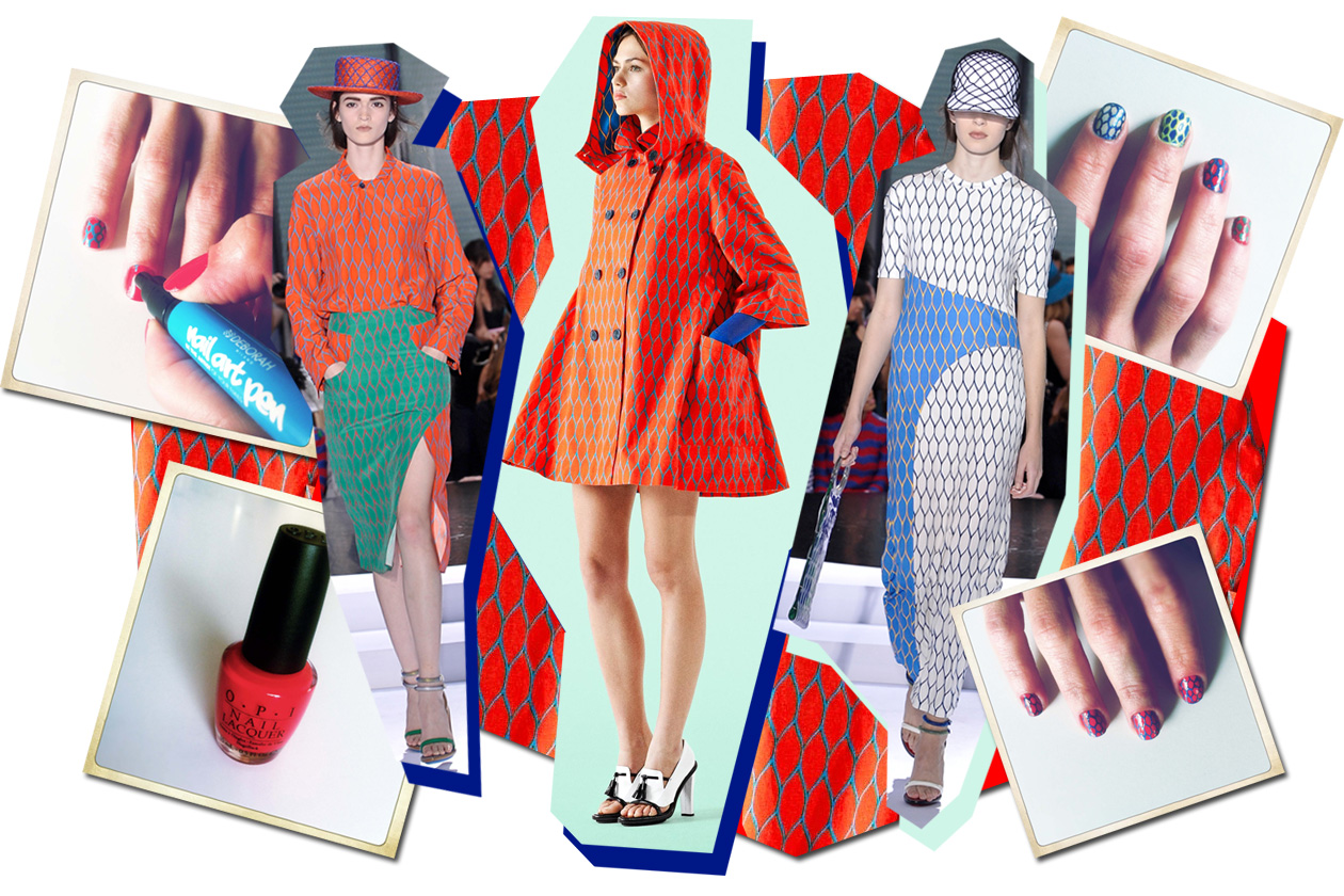 Manicure tutorial: ispirazione Kenzo con la nail art ad alveare