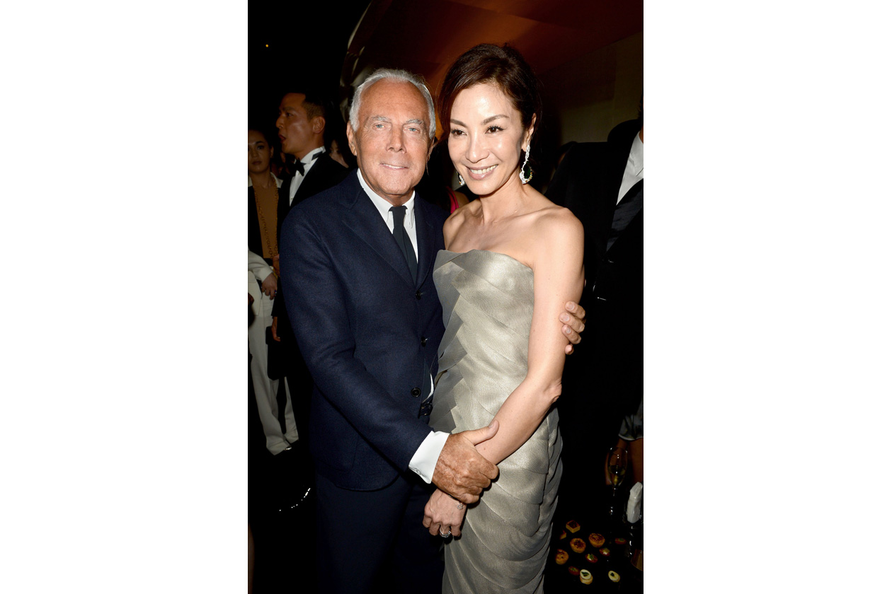 Giorgio Armani and Michelle Yeoh