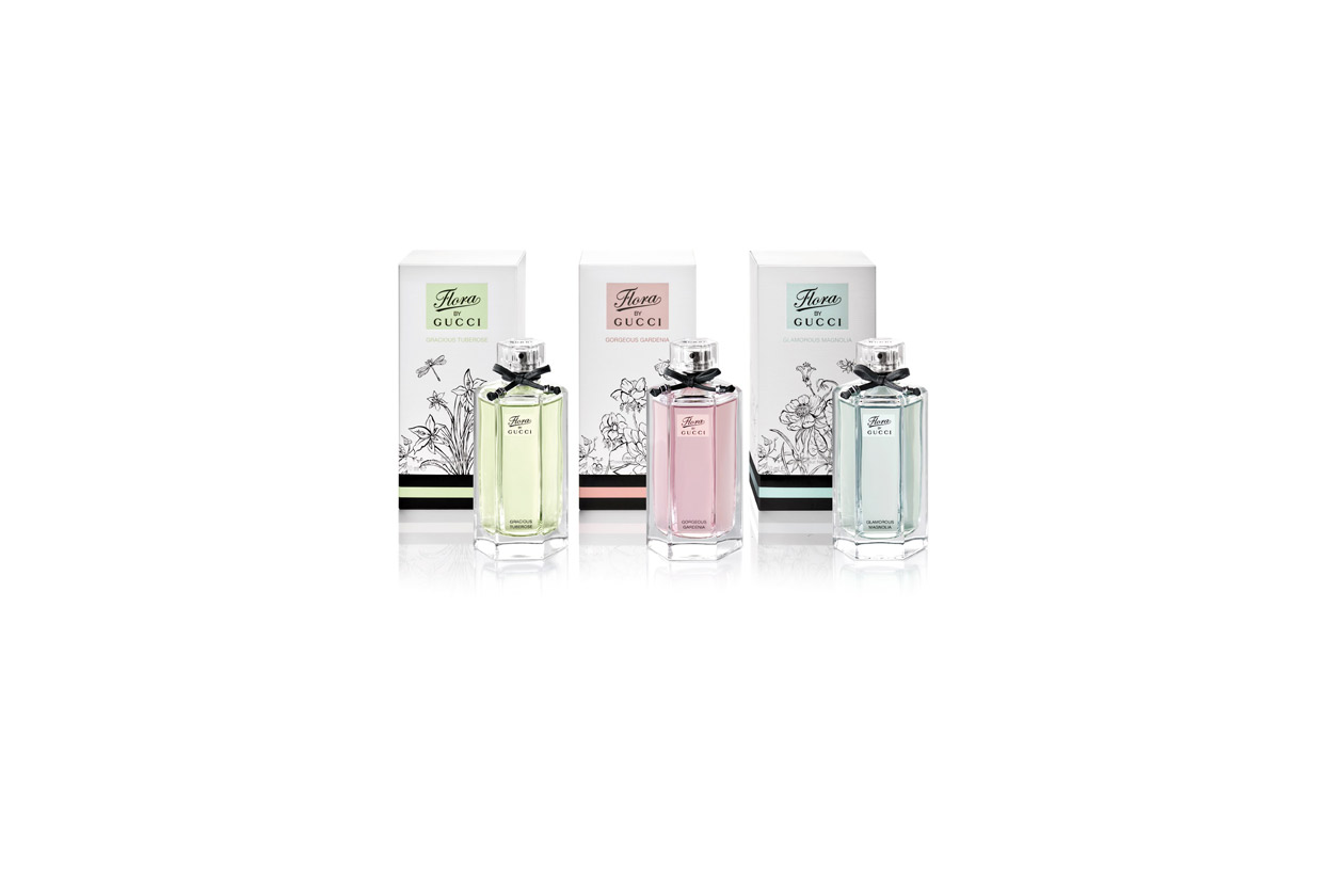 Gracious Tuberose, Gorgeous Gardenia, Glamorous Magnolia: i tre profumi della Flora Garden Collection di Gucci