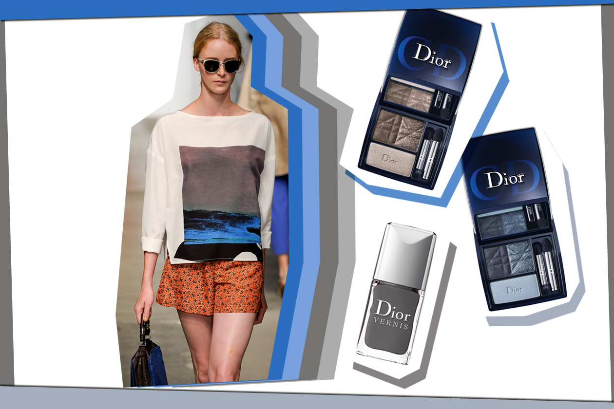 Rachel Comey sceglie un look giovanile. Da abbinare le due palette Dior, la Smoky Navy e la Smoky Brown