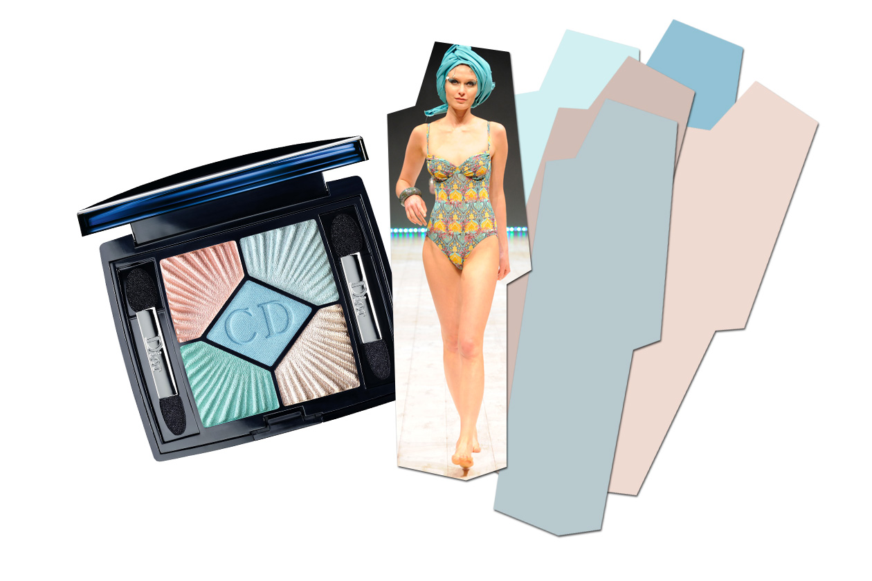 Abbiniamo la palette Swimming Pool  di Dior al costume intero by Solar, perfetto per i party in piscina