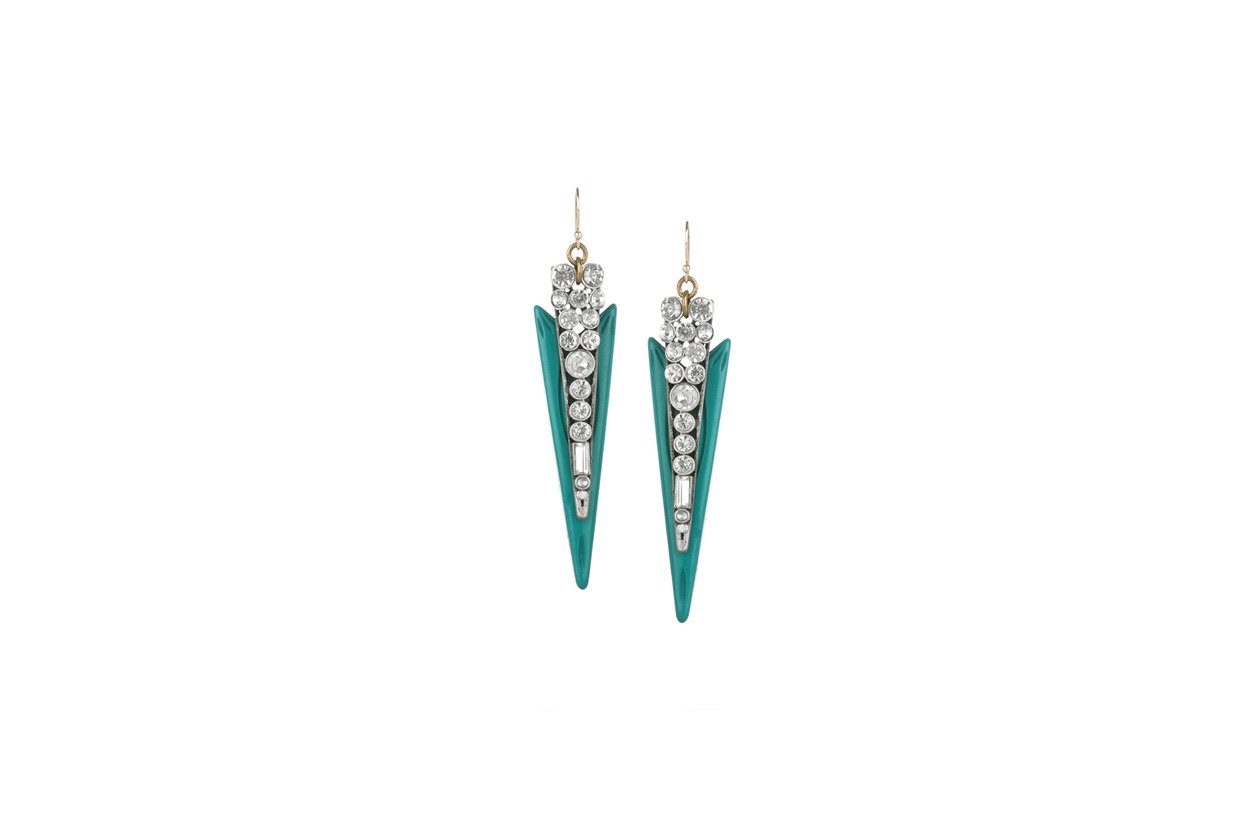 Crystal and resin spike earrings by Lulu Frost NET A PORTER blue