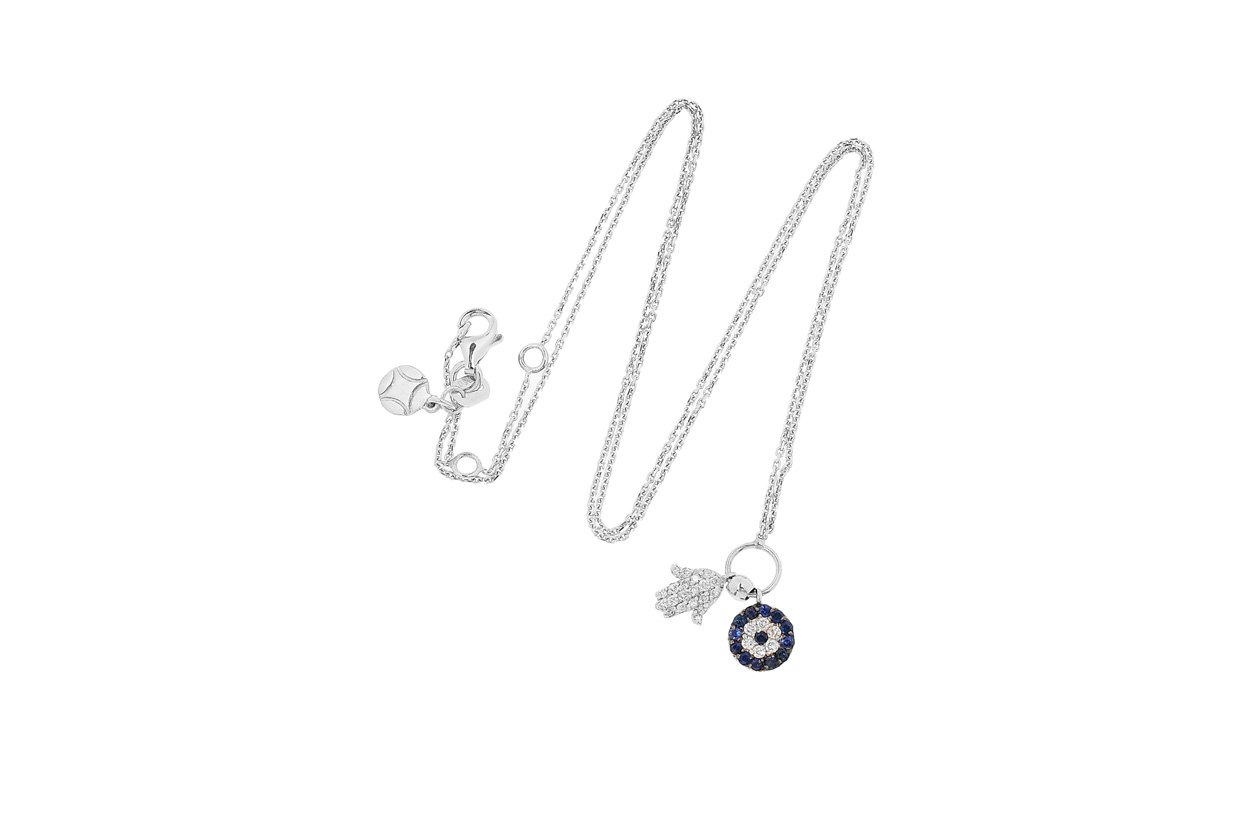 Diamond and sapphire charm necklace by Vanessa Kandiyoti NET A PORTER charm