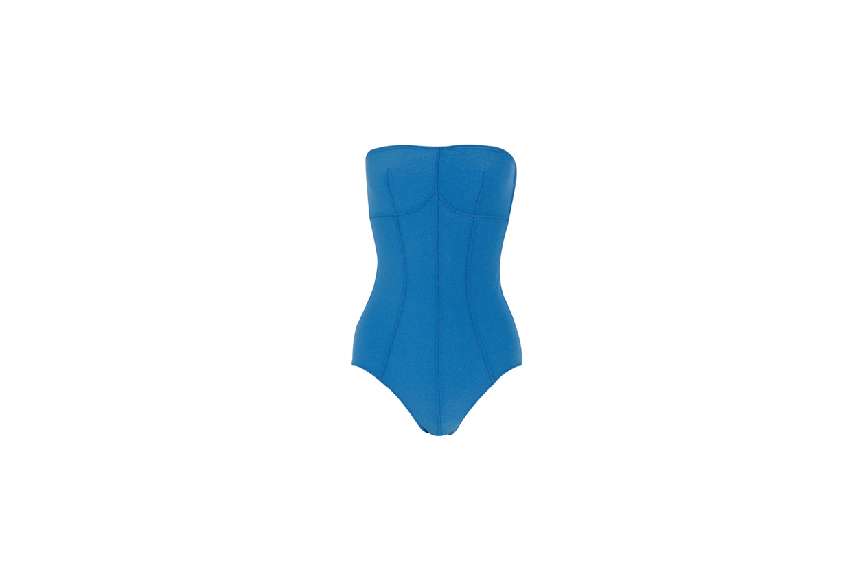 The Julia bandeau swimsuit by Lisa Marie Fernandez NET A PORTER blue