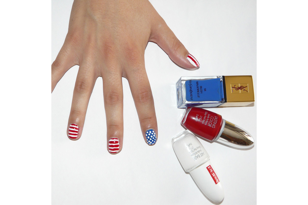 manicure usa flag