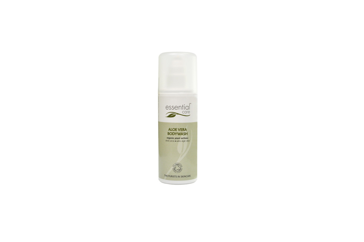 L’Aloe Vera Bodywash di Essential Care contiene olio extra vergine di oliva per la massima idratazione
