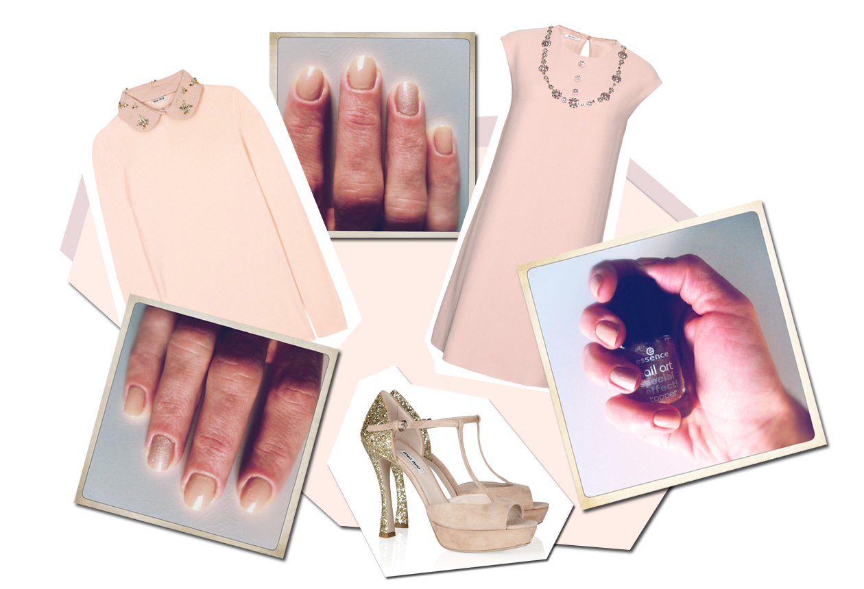 10 rosa accento glitter