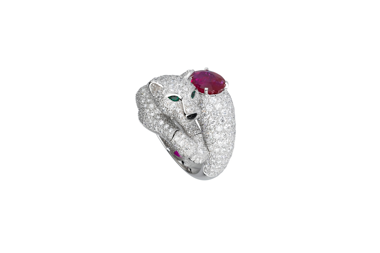 Diamond panther ring by Cartier