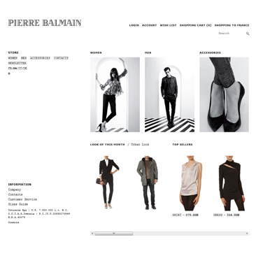 Pierre Balmain presenta la boutique on line