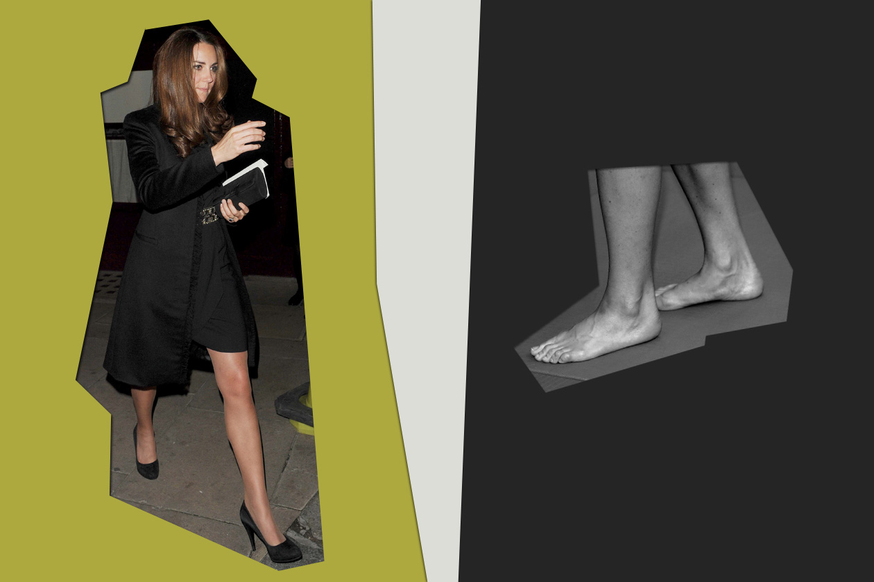 Dalla scarpa chiusa con tacco al piede nudo non proprio perfetto (Kate Middleton)