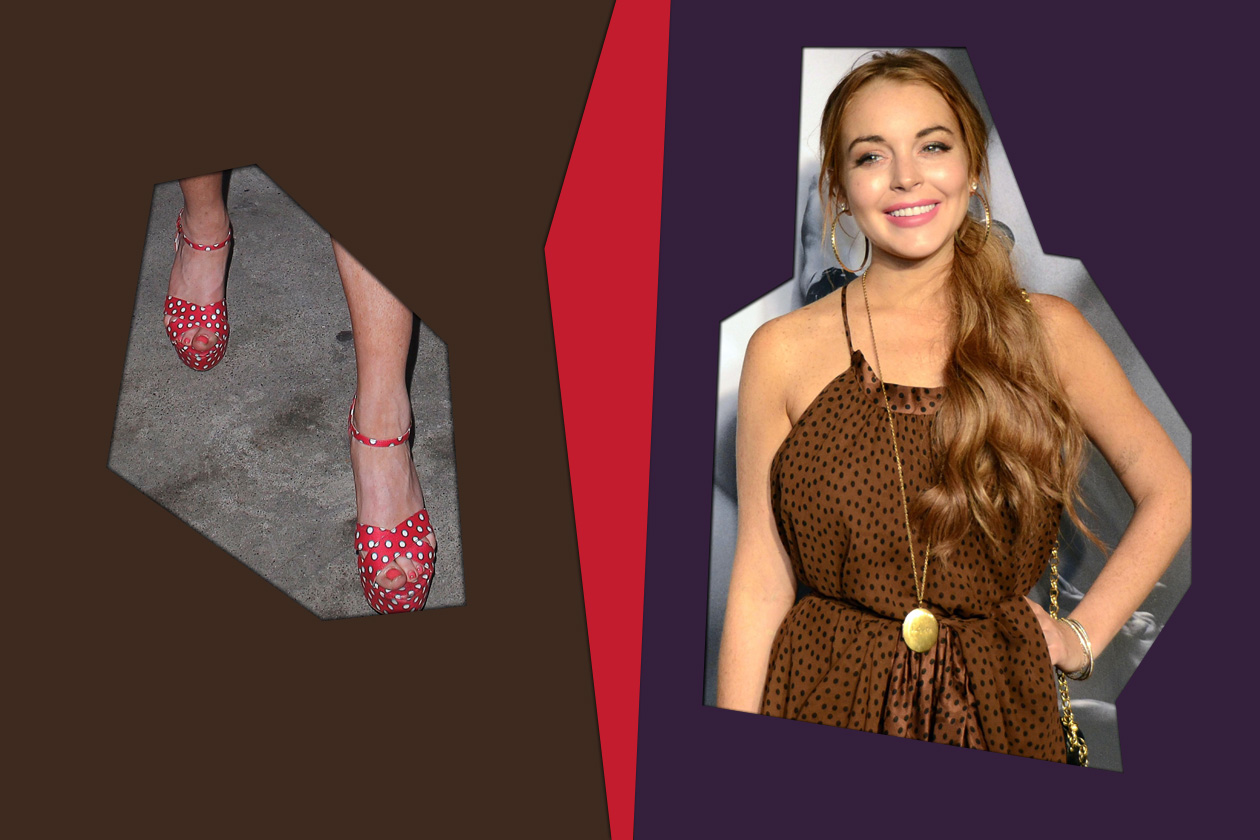 I piedi delle star finiscono sotto i riflettori anche quando non sono proprio perfetti (nella foto, Lindsay Lohan)