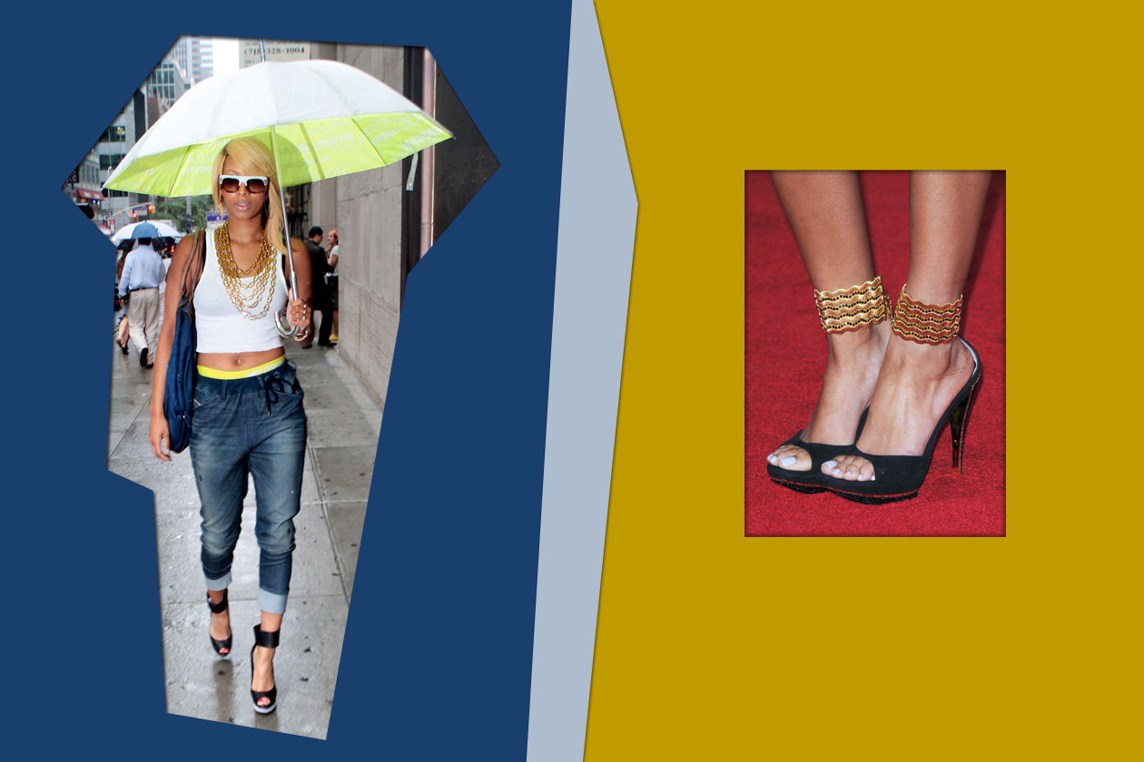 Una nuance chiara ed elegante ai piedi di Keri Hilson