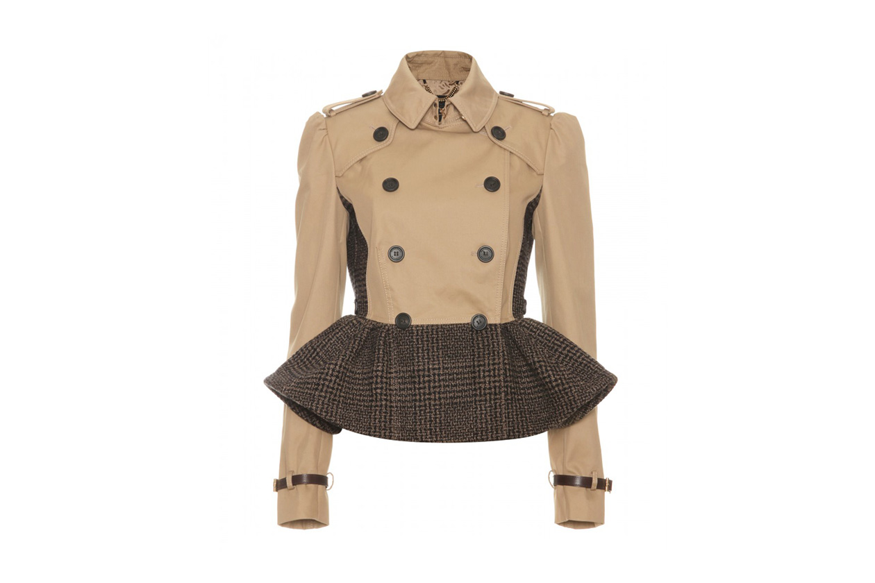 P00050687 TRENCH JACKET WITH TWEED PEPLUM STANDARD