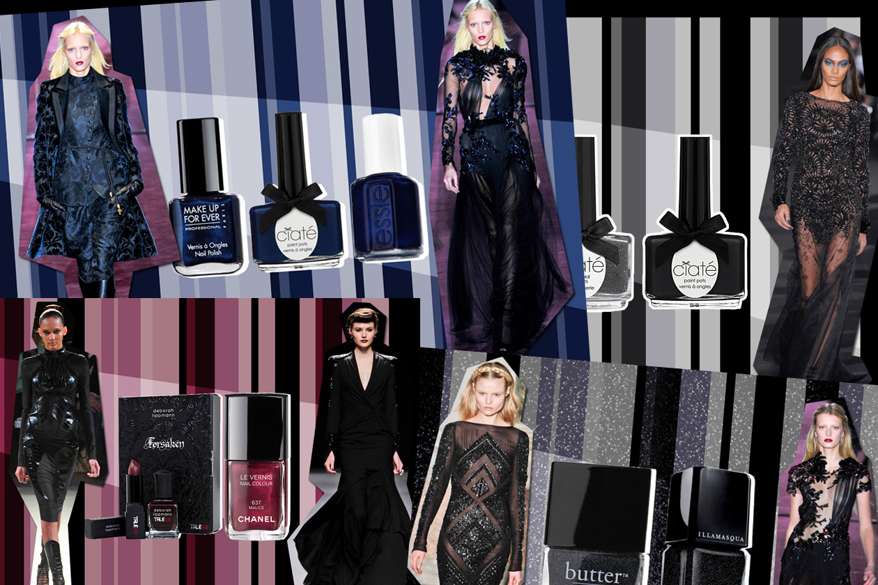 Unghie: smalto nero e nuance scure per moderne dark lady