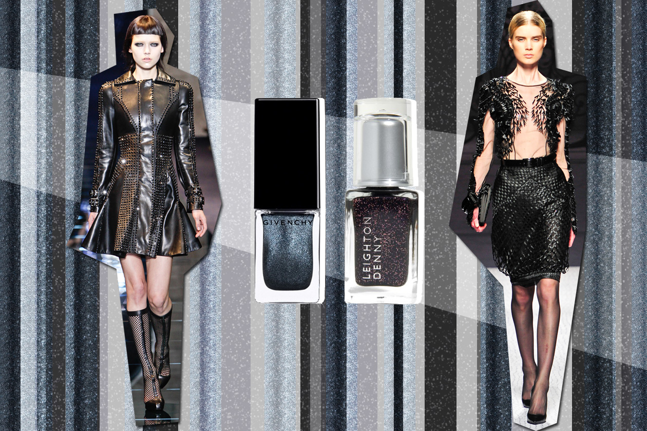 pelle versace nero glitter