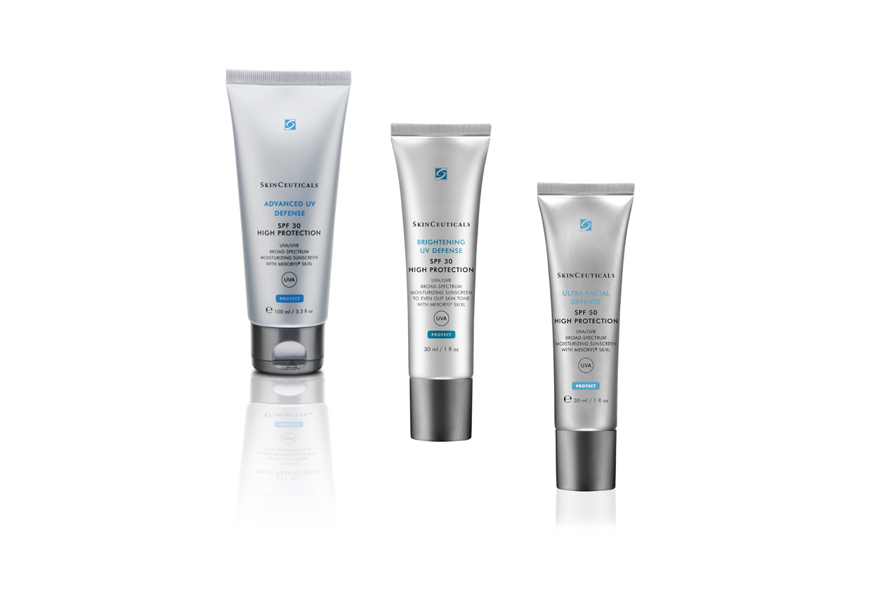 Contengono MEXORYL® SX/XL per proteggere contro i danni dei raggi UVA i prodotti by Skinceuticals