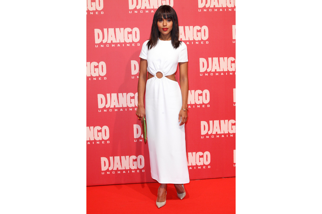 Kerry Washington dress&clutch Prada Django Unchained Premiere Rome 4.1