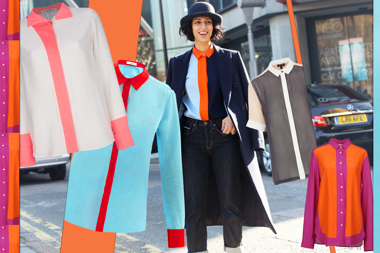 011 Fashion Camicie Color block