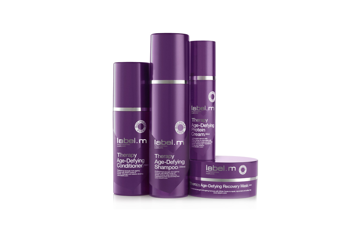 Contiene caviale bianco che deterge delicatamente la linea Therapy Age-Defying di Label.m