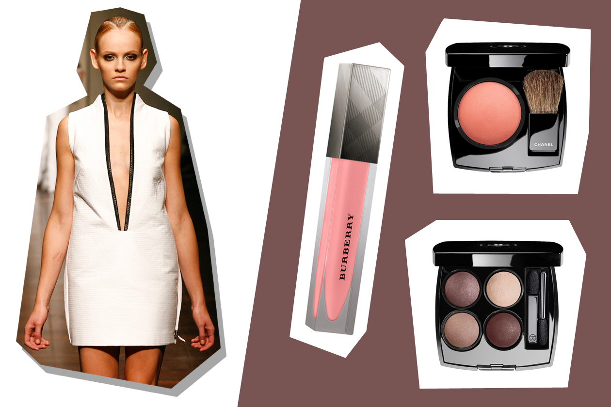 Scollatura netta e  capi bicolor per Gianfranco Ferré (Burberry Beauty – Chanel)