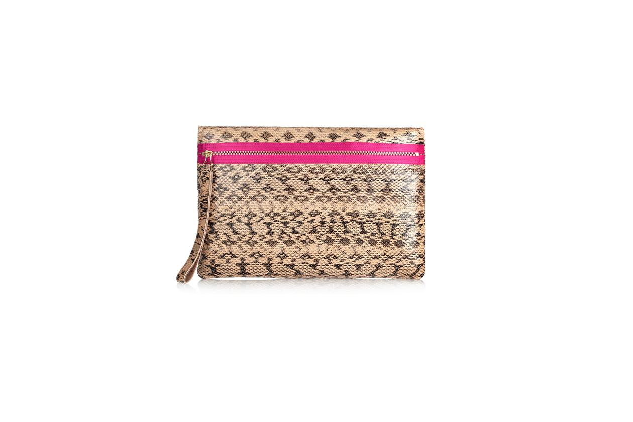 Pochette rettile fluo Lanvin