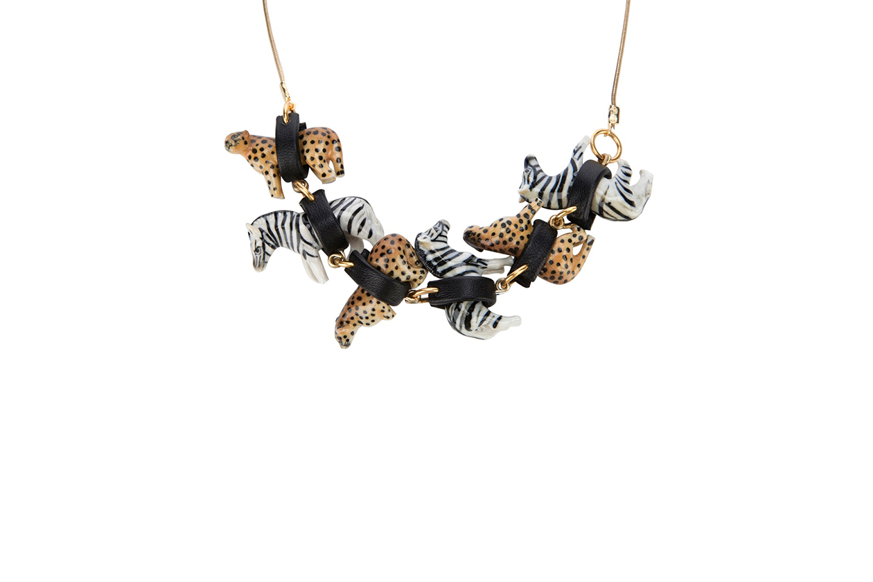 Collana leopardo zebra pendenti Andres Gallardo