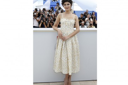 audrey tautou in red valentino cannes getty