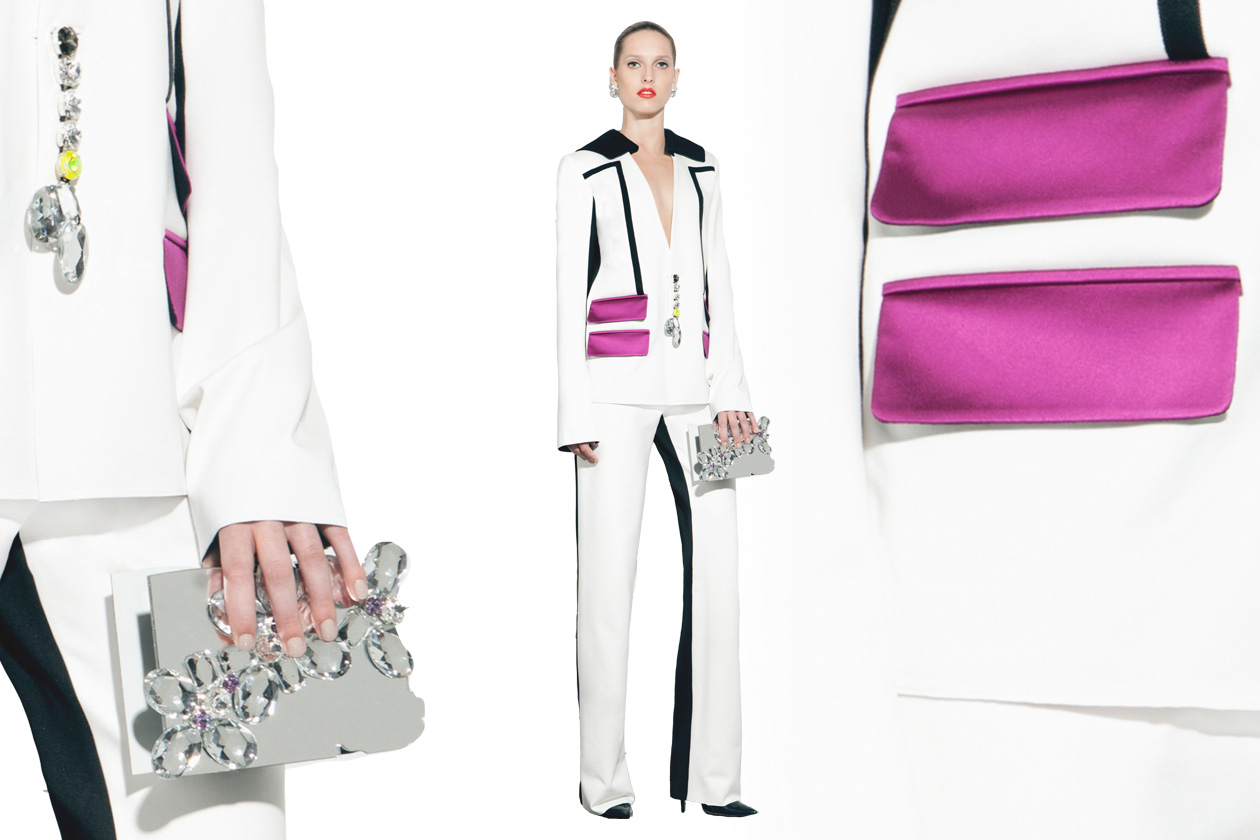 Peet Dullaert SS13 suit bianco fucsia