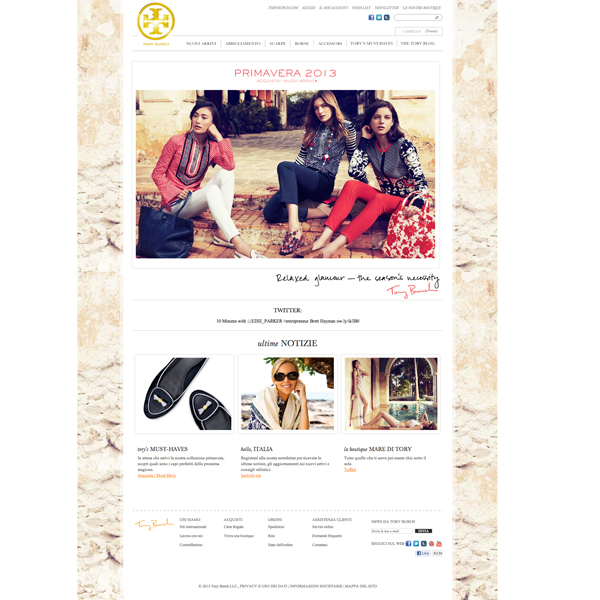 Tory Burch lancia l’e-shop italiano