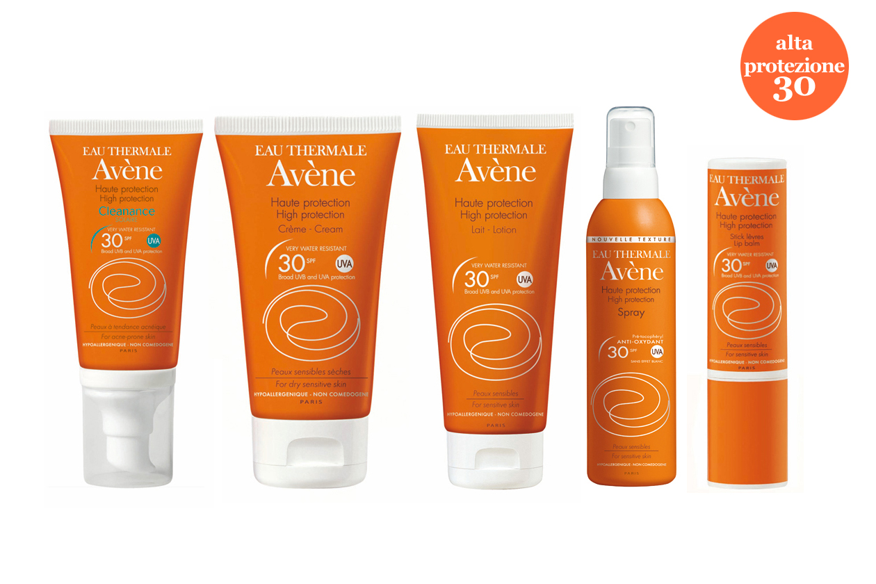 Della linea SPF 30 di Avène segnaliamo il Cleanance Solare, specifico per pelli grasse