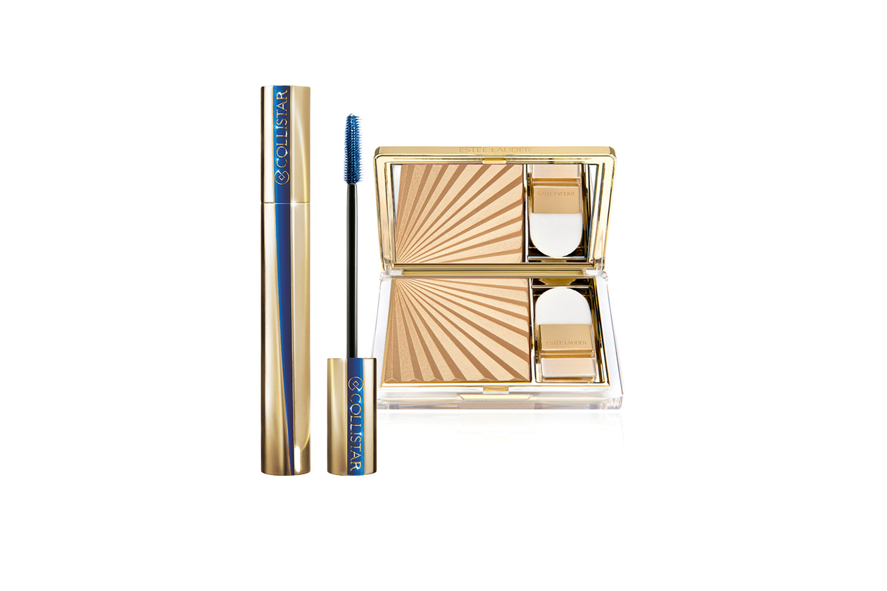 IL LOOK VERSATILE: giochi di luce con il Pure Color Illuminating Powder Gelée Heat Wave di Estée Lauder e il Mascara Infinito blu di Collistar