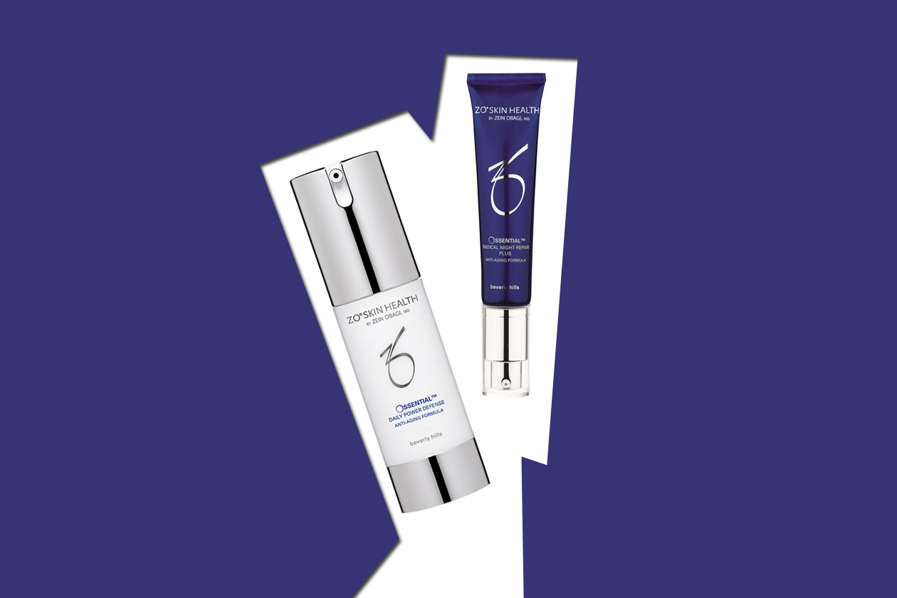 L’Ossential Radical Night Repair Plus è a base di retinolo mentre l’Ossential Daily Power Defense ripara il DNA del tessuto cutaneo (ZO Skin Health)