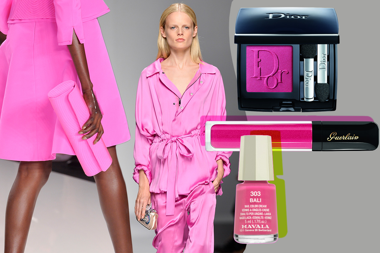 PINK, PINK, PINK!: immancabile rosa. Protagonista nella collezione p/e 2013 di Blumarine e Chado Ralph Rucci e nel beauty case (Dior – Guerlain – Mavala)