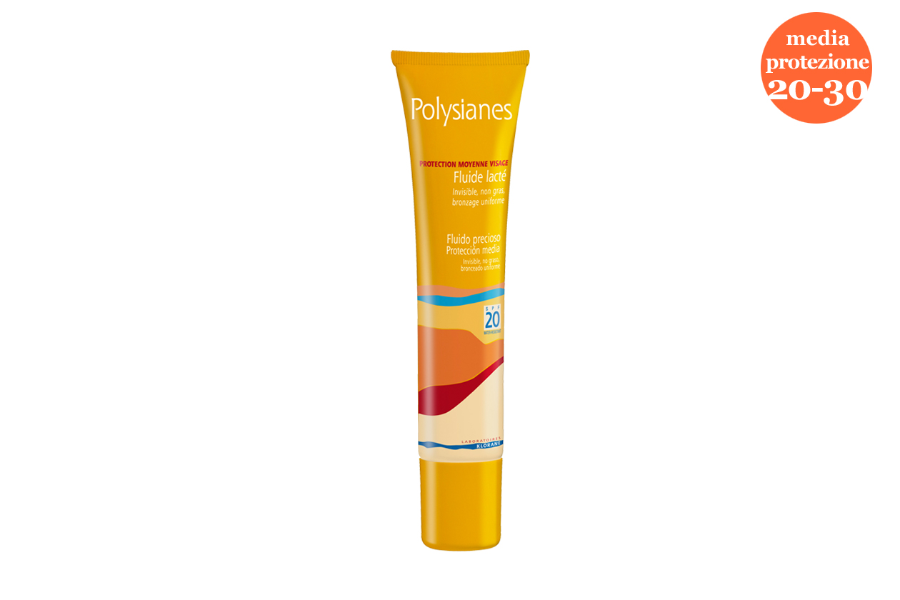 Specifico per il viso il Fluido vellutato SPF 20 di Polysianes by Klorane