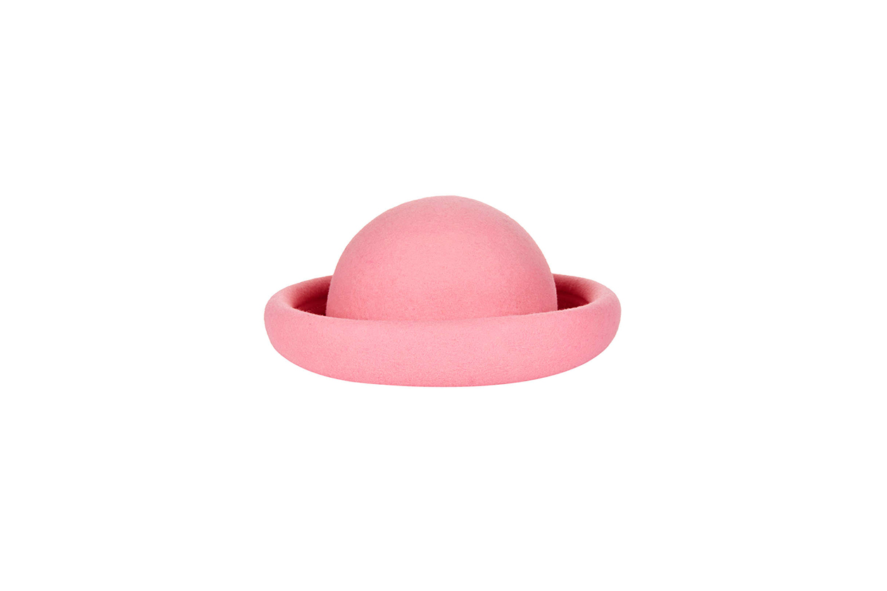 Fashion Cappelli Silvia Mini roller pink hat, by Topshop