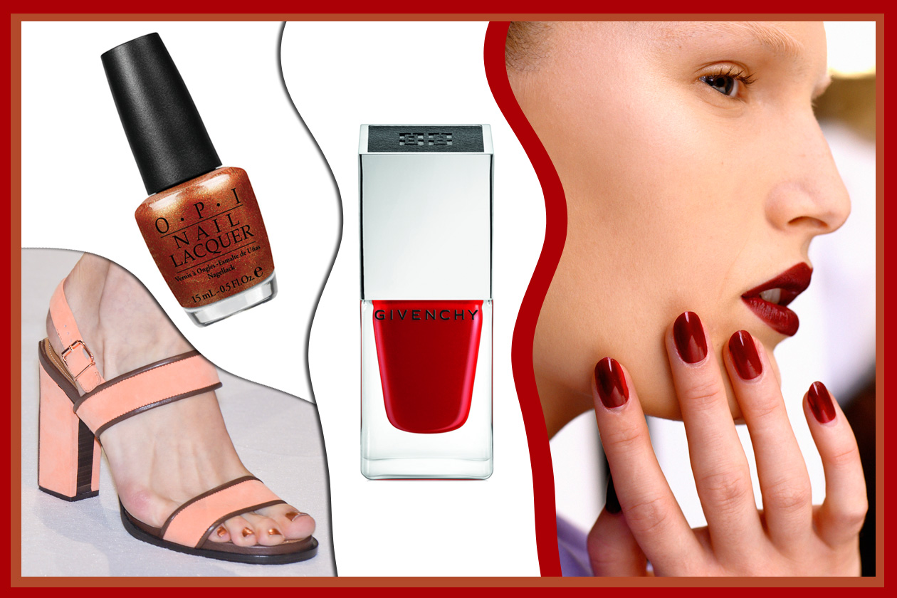 RED PASSION: intramontabile rosso con tutte le sue gradazioni (Givenchy – OPI- Veronique Branquinho – Saint Laurent)