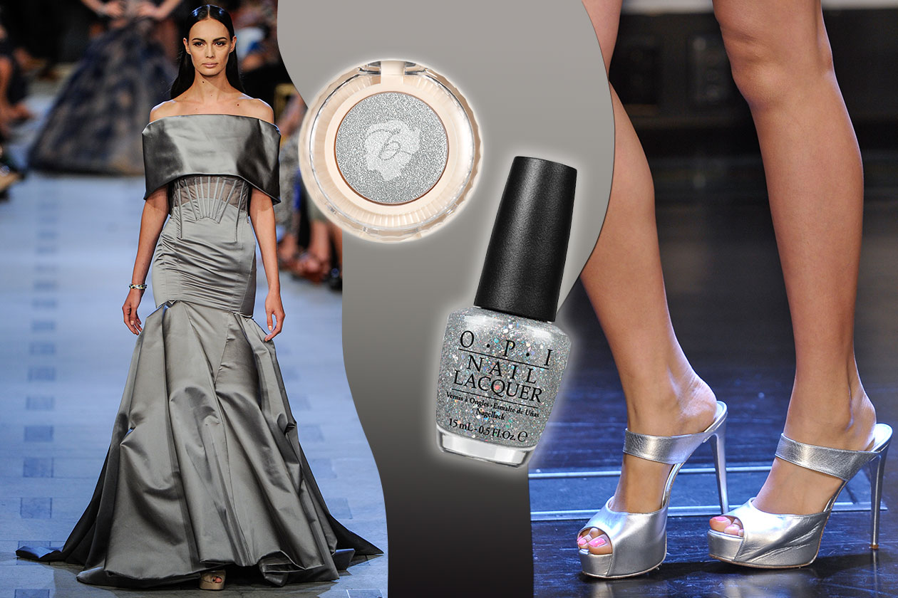 VERY CHIC: per le grandi occasioni il vestito di Zac Posen  (scarpe Douglas Hannant). A tutto paillettes per il make up (OPI – Benefit)