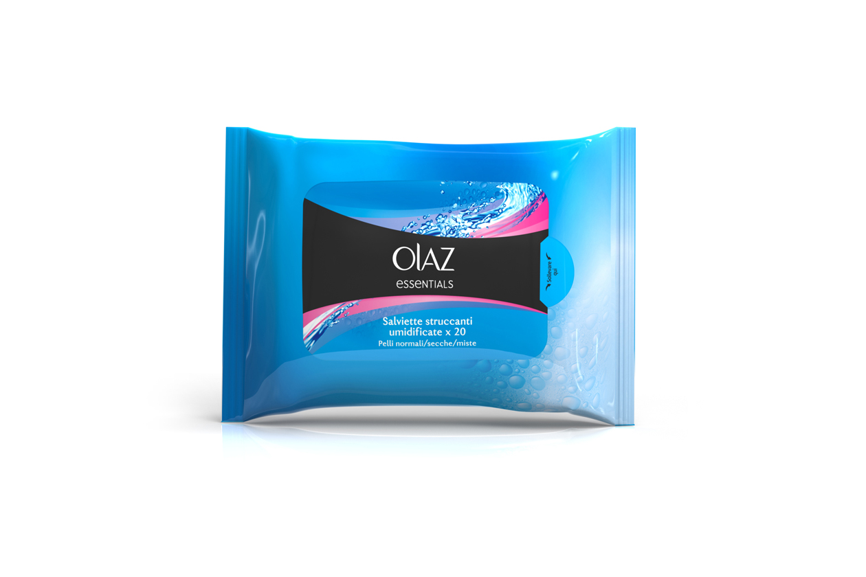 olaz essentials wet cleansing wipes normal fop
