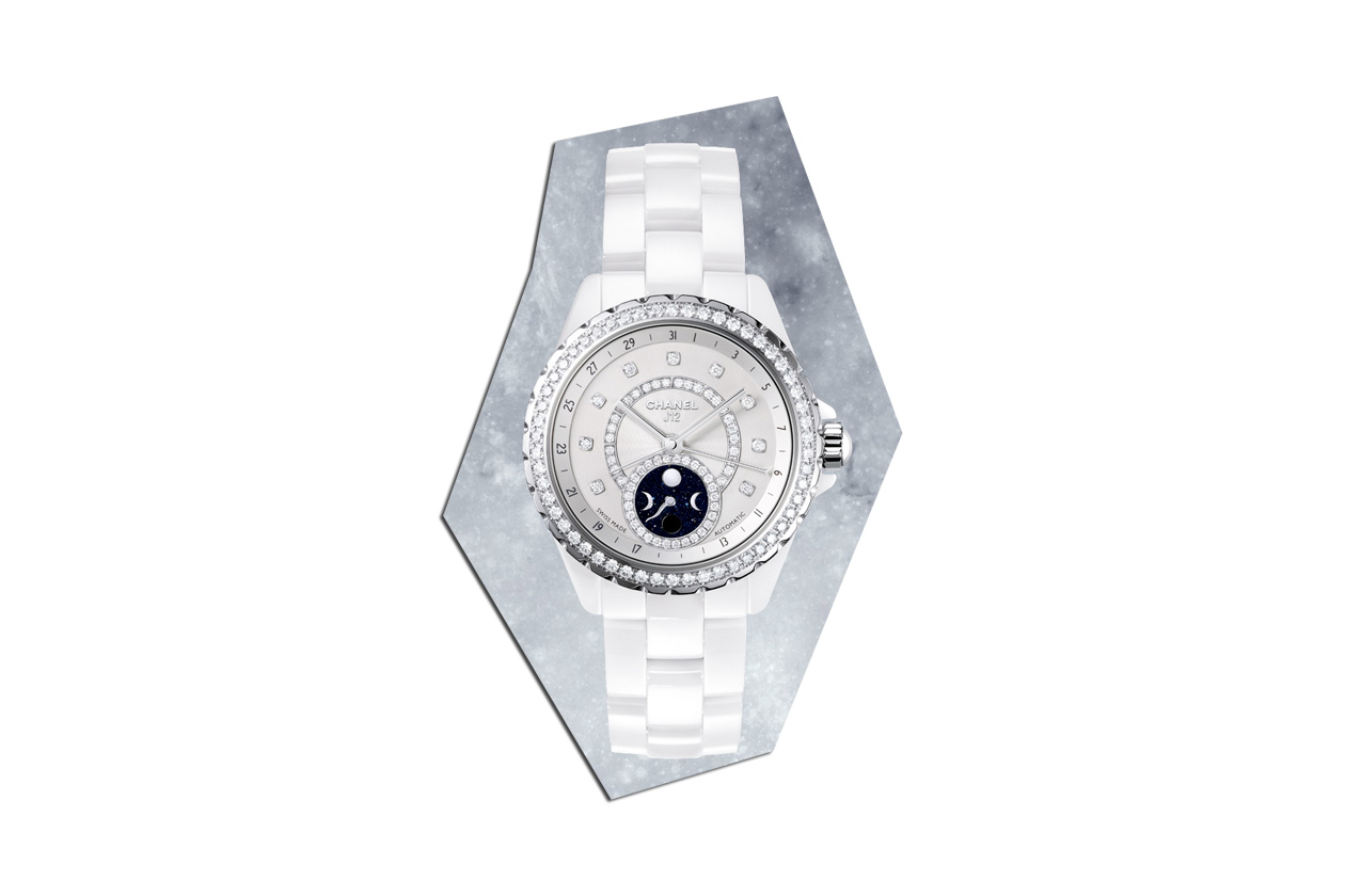 13 J12 Moonphase White with Diamonds sky