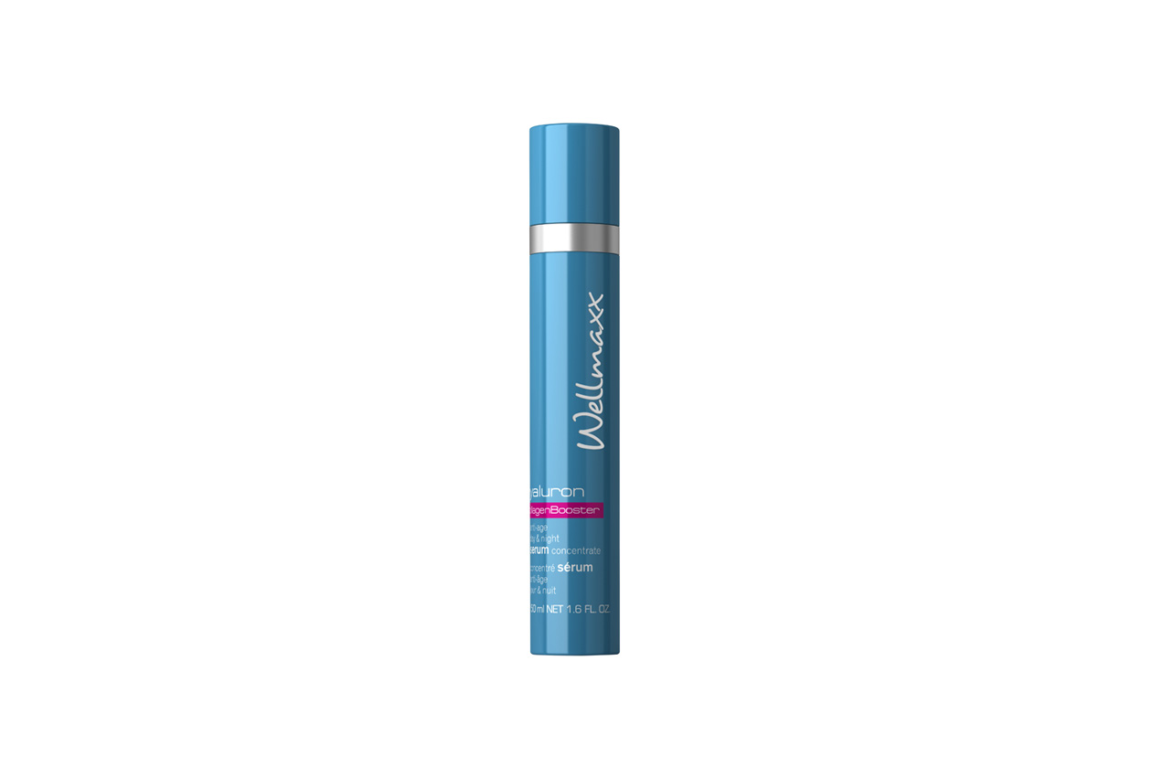 ALL’ACIDO IALURONICO: Wellmaxx Collagen booster anti-age day & night serum concentrate è un siero attivatore di collagene