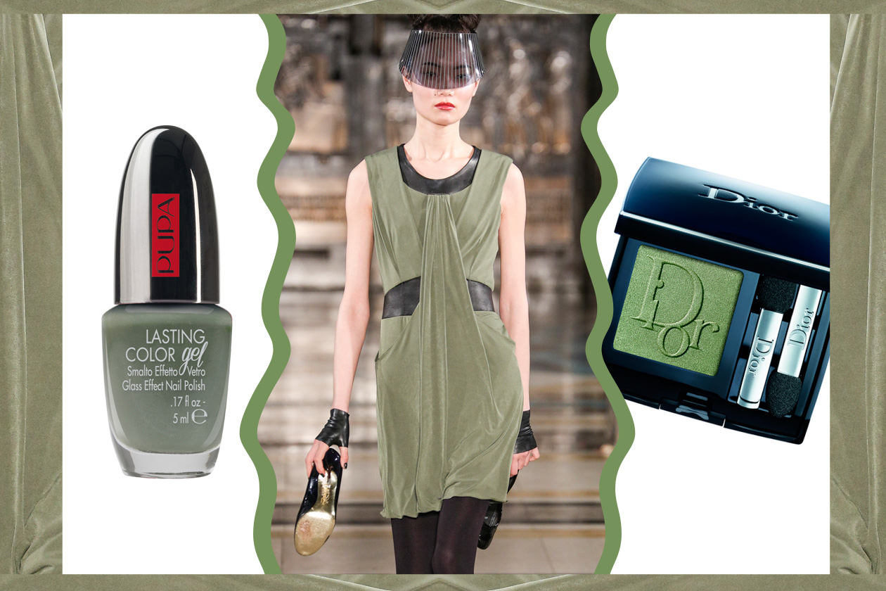 GREEN&BLACK: il verde è abbinato al nero (Ashley Isham – Dior – Pupa)